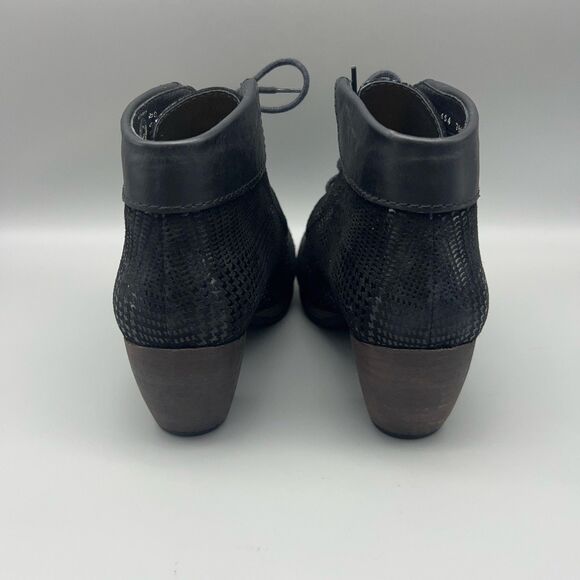 Wolky Boots Womens Size EU 38 Black Shimmer Lace Up Ankle Block Heel Booties - Picture 5 of 13